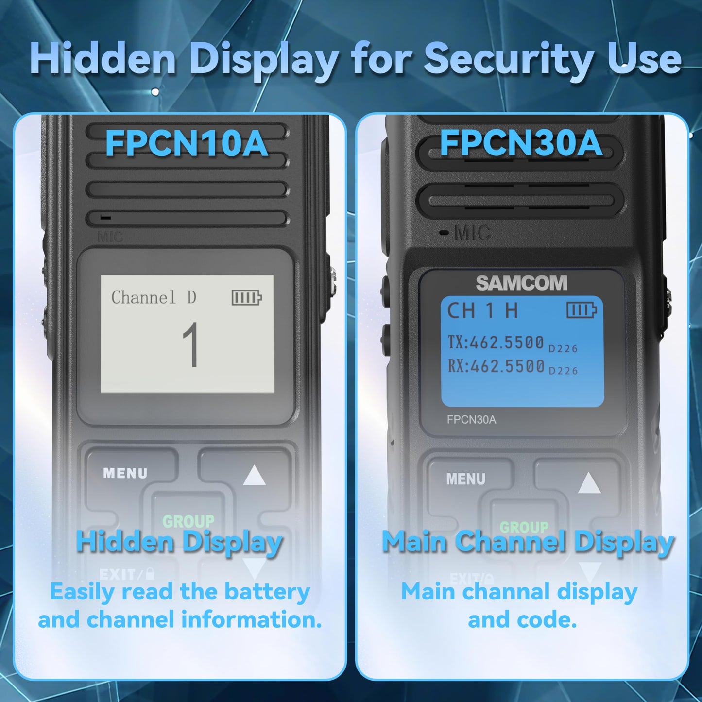 SAMCOM FPCN10A Radio Walkie Talkies Long Range for Adult for Business