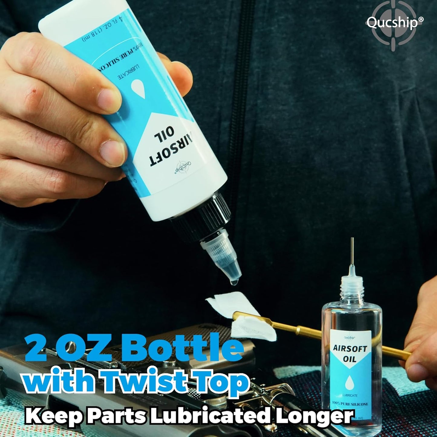 Skiennix Silicone Air Gun Oil - Multi-Purpose 100% Silicone Lubricant | 2 oz & 1 oz Needle Oiler
