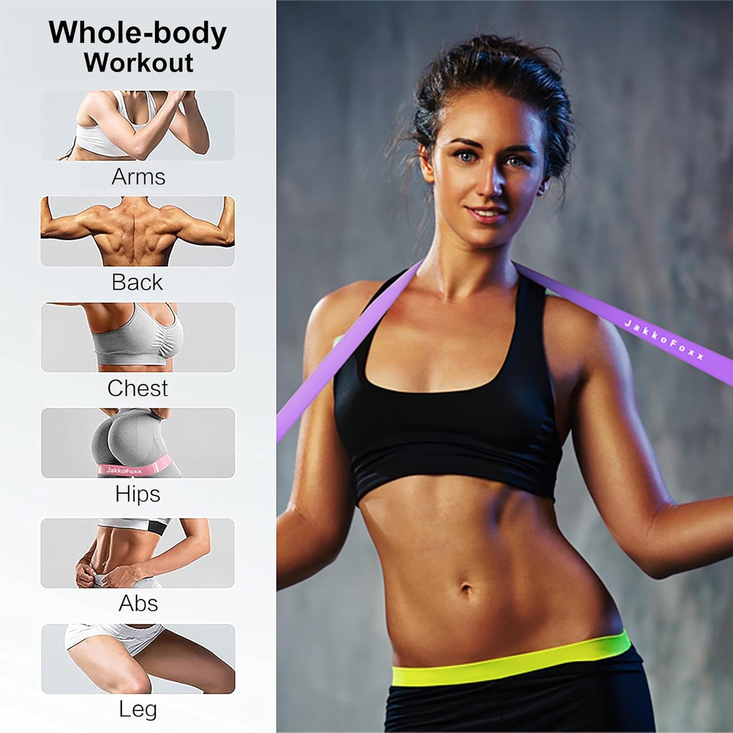 Resistance Loop Exercise Bands - Set of 5 for Home Fitness, Stretching & Strength Training