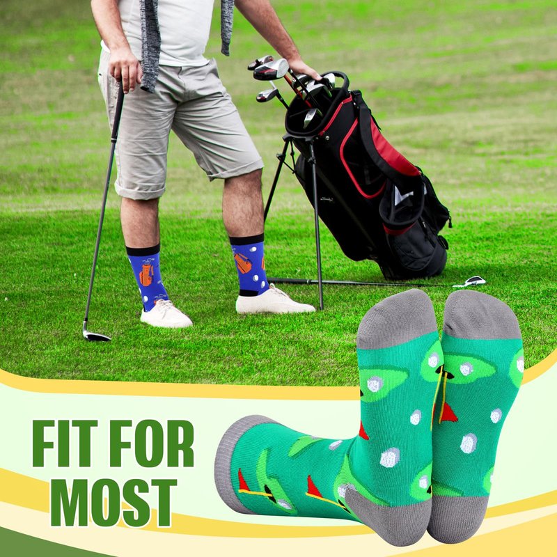 HunnmingRe 8 Pack Golf Gifts for Men 4 Pairs Golf Socks 4 Pcs Funny Golf Towel for Golf Bags Golf Socks Golf Accessories for Men Father's Day Gifts