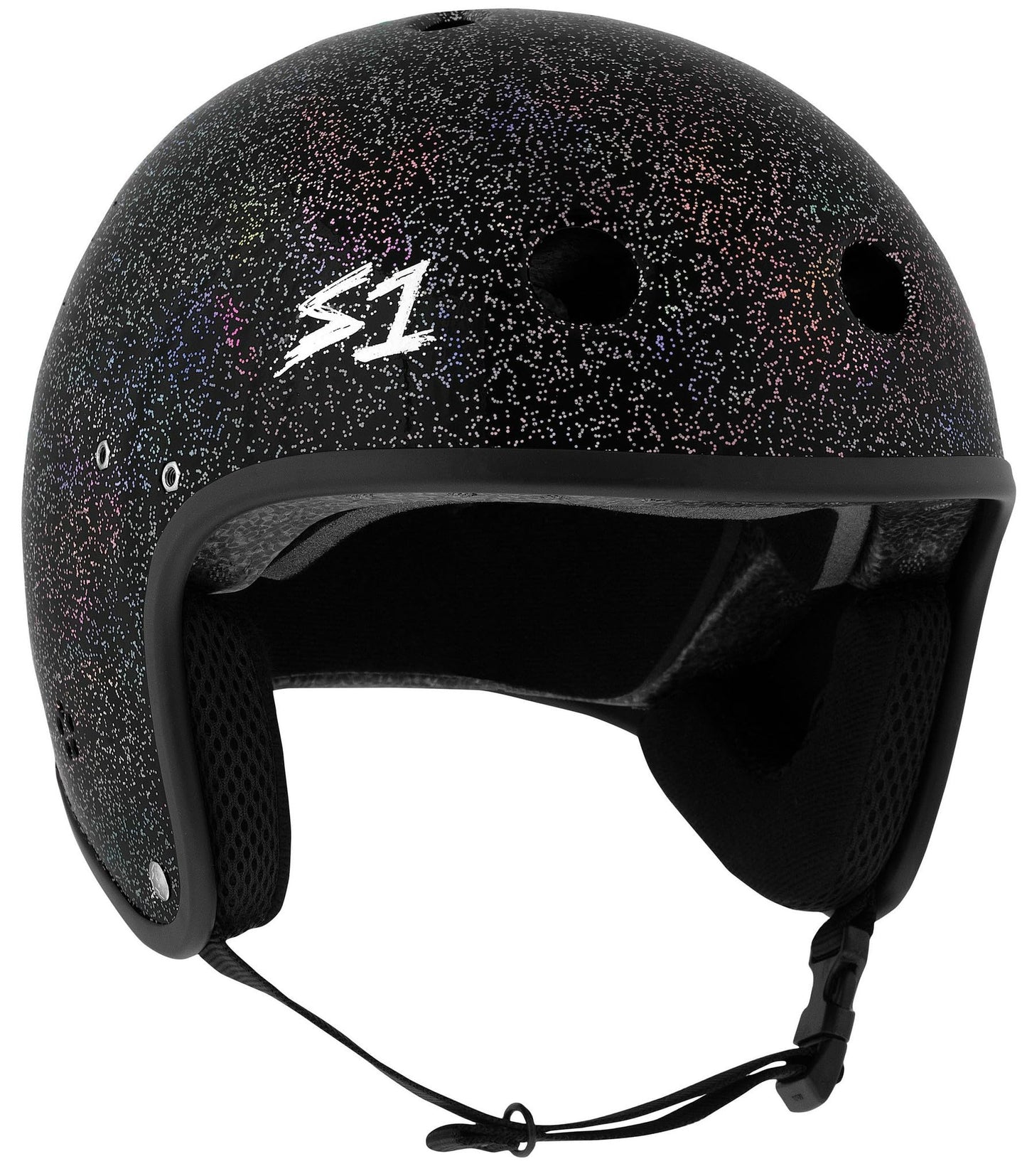 S1 Retro Lifer E-Helmet for E-Bike, E-Scooter, E-Skateboard - NTA 8776 Certified up to 28 mph, ASTM, CPSC - Black Gloss Glitter Large (22")
