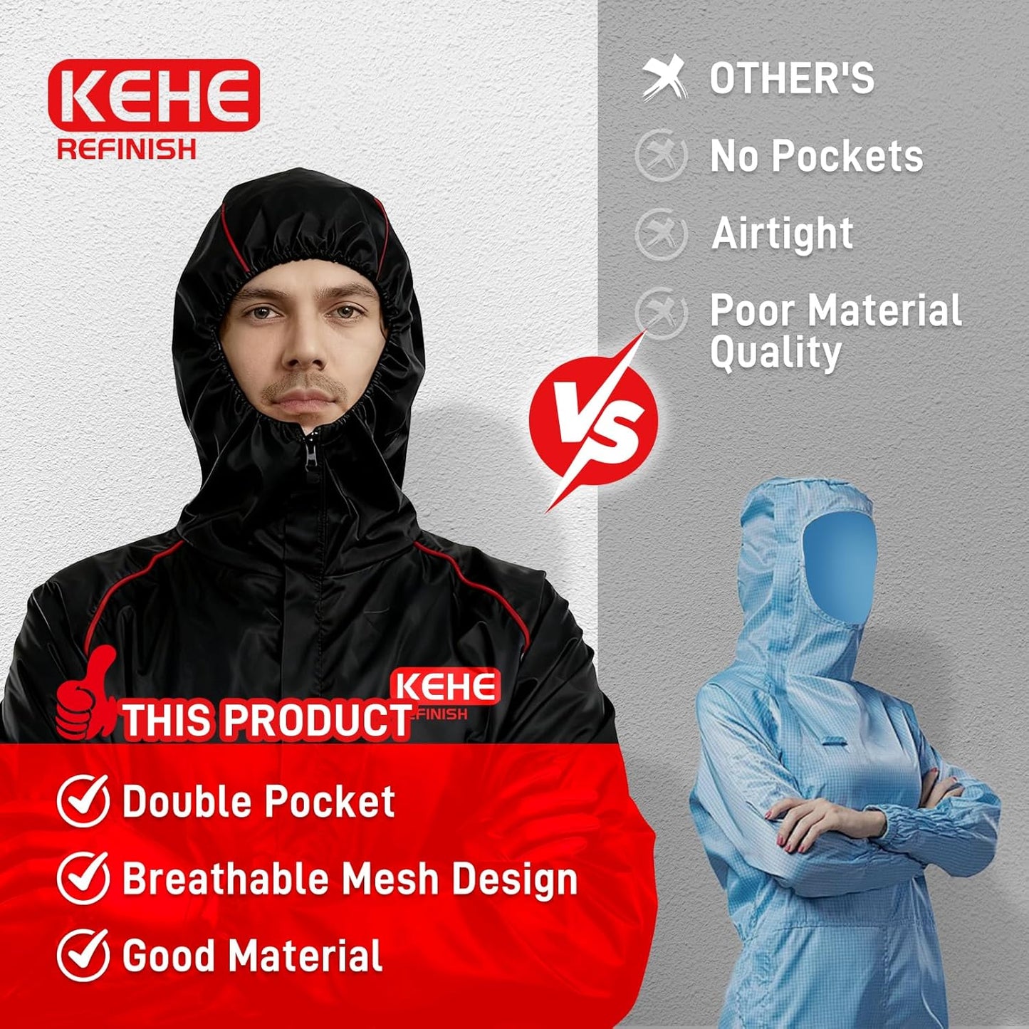 Skiennix Reusable Anti-Static Paint Spray Suit - Protective Coverall for Safe Painting