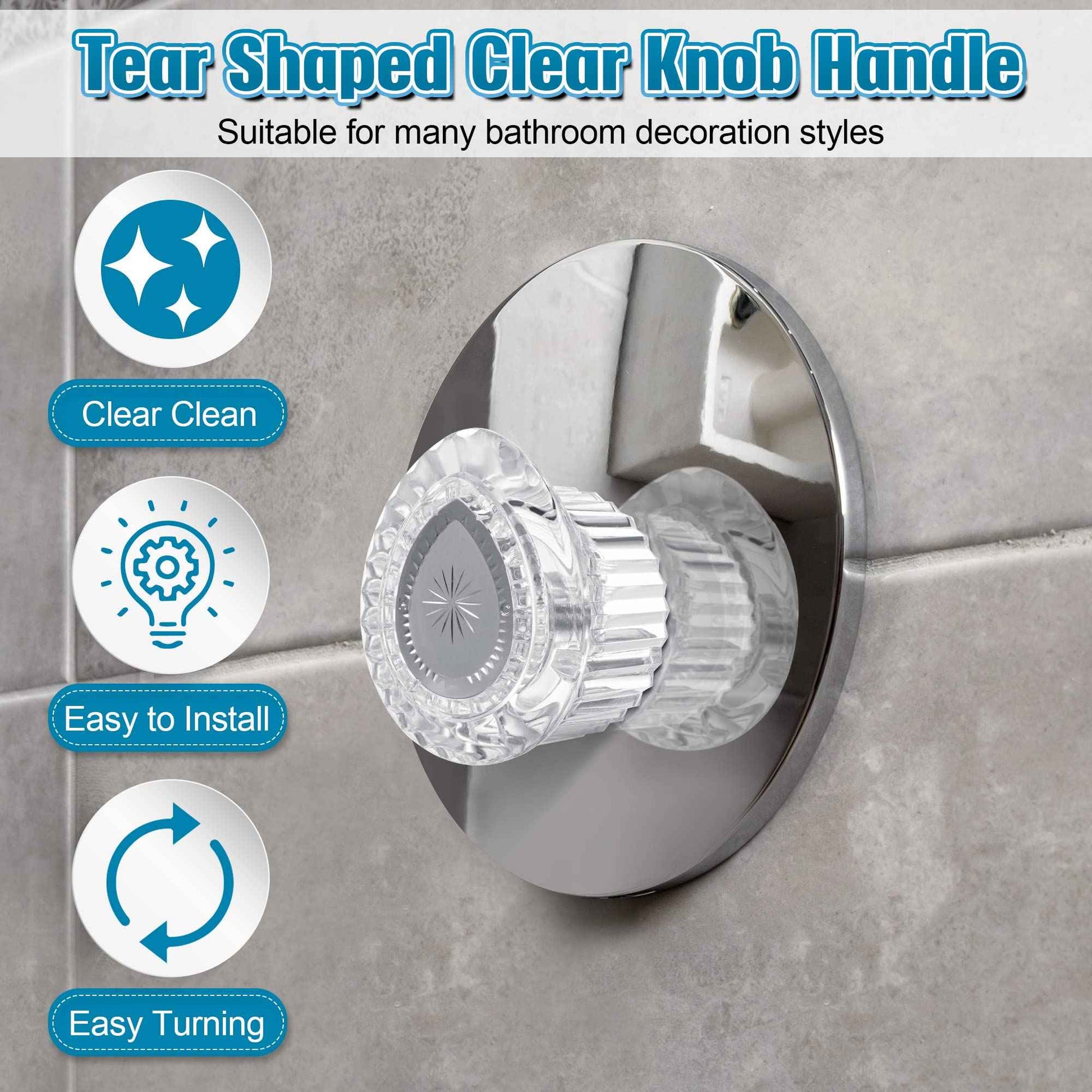 Enhon 4 Piece Replacement Kit for Moen 100710 Handle, Compatible Single Handle Faucet, Chrome Insert