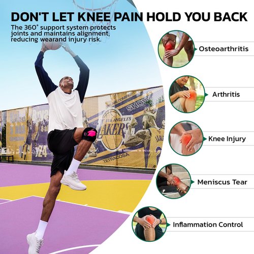 aoFIT Guard X Wrap Around Knee Brace with Stabilizers, Adjustable Compression Support for Knee Pain, Arthritis & Meniscus Tear, Breathable Design for Injury Recovery, Workout, Sports 5XL