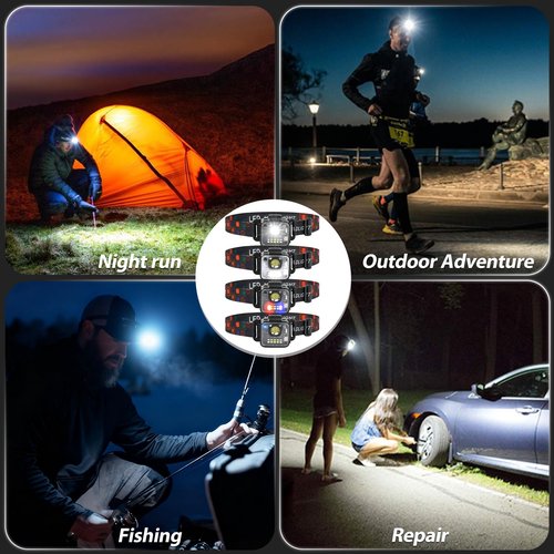 Headlamp Rechargeable 4Pack, 3000 Lumen Ultra-Light Bright Headlamp Flashlight, Clip-on Detachable Portable LED headlamp, 5 Mode Rechargeable Headlamps for Outdoor Camping Fishing