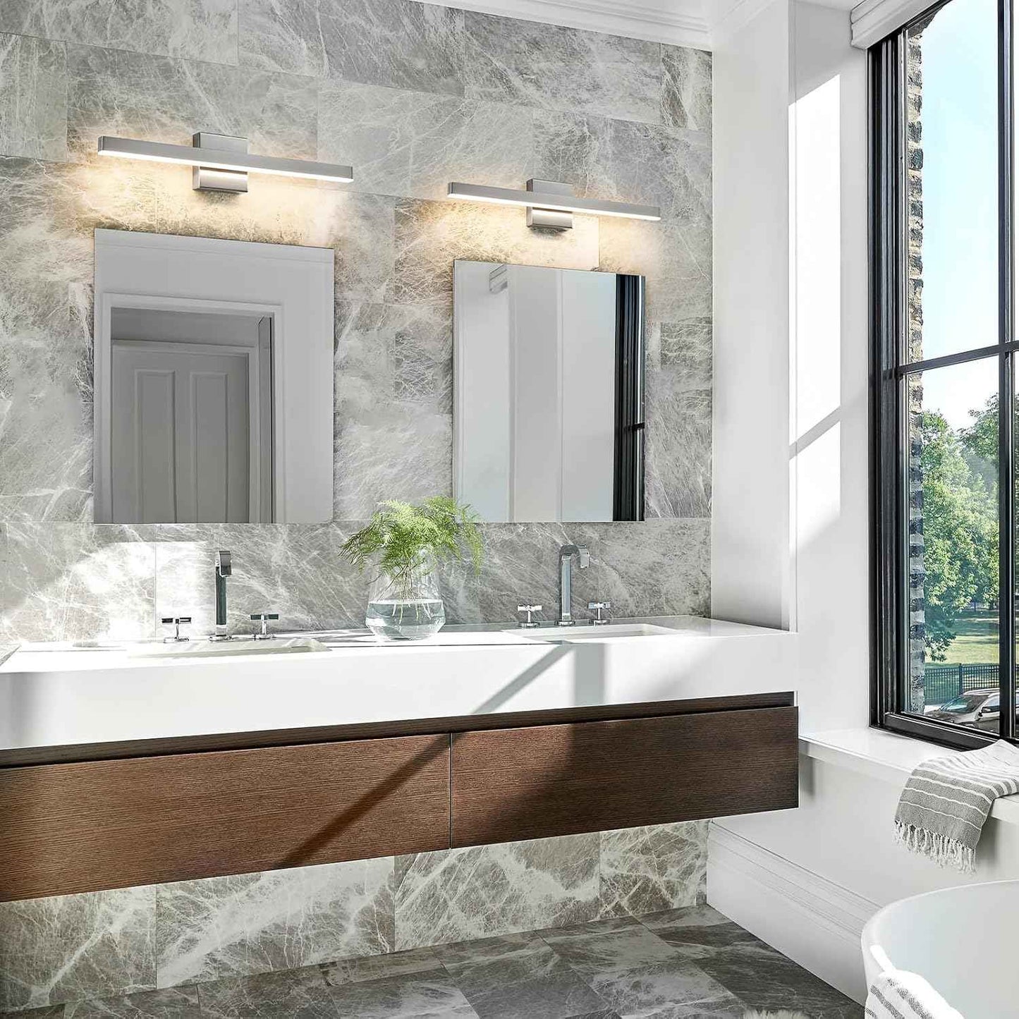 24-Inch Dimmable Gold Bathroom Vanity Light - Modern LED Bar Fixture for Over Mirror
