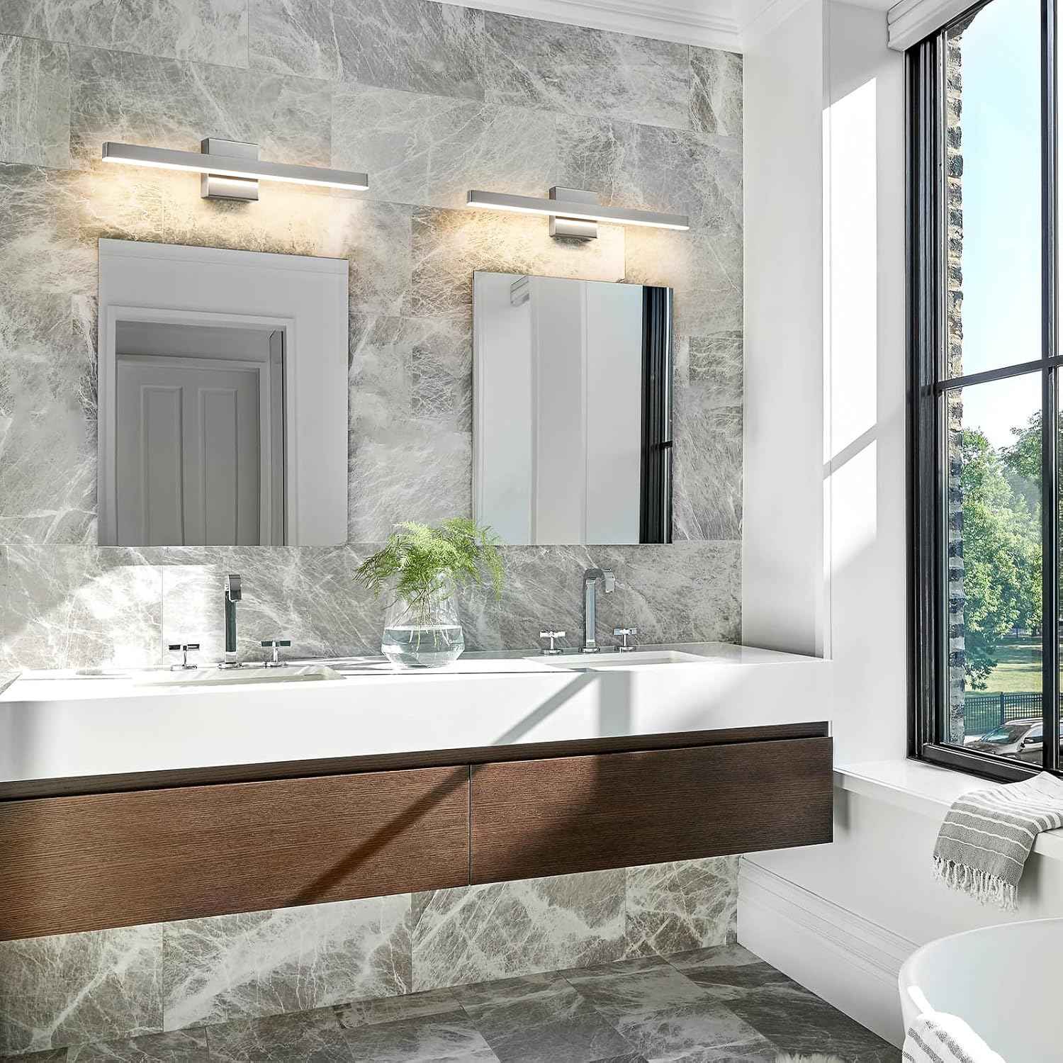 24-Inch Dimmable Gold Bathroom Vanity Light - Modern LED Bar Fixture for Over Mirror