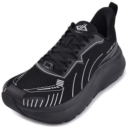 JACKSHIBO Slip in Men Hands Free Wide Toe Box Shoes Slip on Arch Support Wide Sneakers for Running Walking Tennis Athletic Plantar Fasciitis Orthopedic Shoe Zero Drop Cushion Thick Sole Width Shoes
