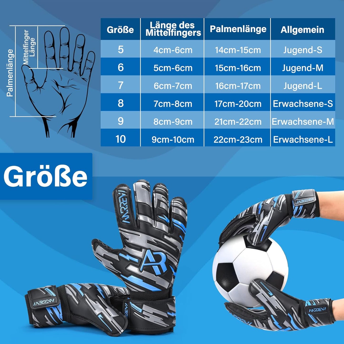 Skiennix Soccer Goalie Gloves - Finger-Save & Double Wrist Protection | Superior Grip for All Ages