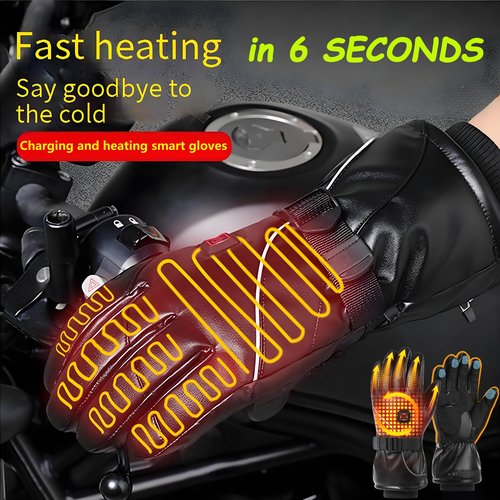 Heated Gloves, Heated Gloves for Men Women,Rechargeable Electric Gloves with 7.4V 5000mAh *2,Touch Screen Waterproof Non-Slip Heating Glove for Motorcycling Cycling Skiing Hunting Camping Outdoor Work