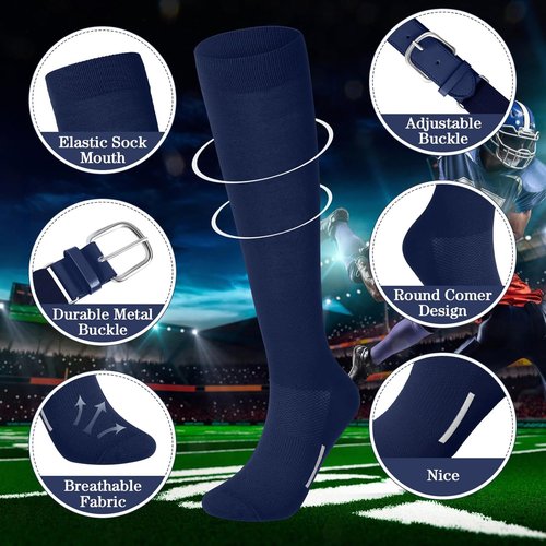 Haysandy Baseball & Softball Sock and Belt Combo Set - 3 Youth Socks with Softball Belt