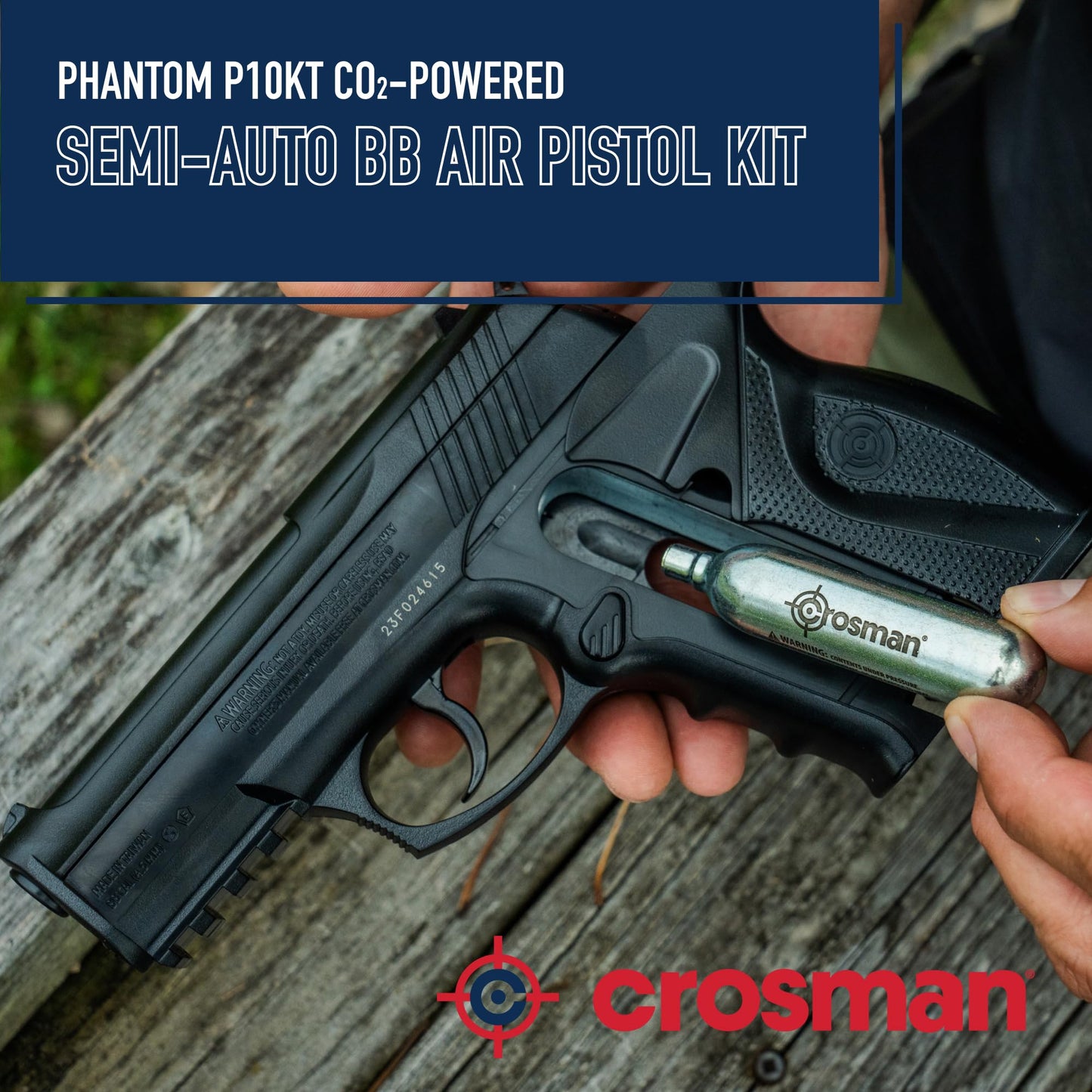 Crosman P10KT CO2 BB Pistol Kit - 20-Round Mag - 480 FPS - Black