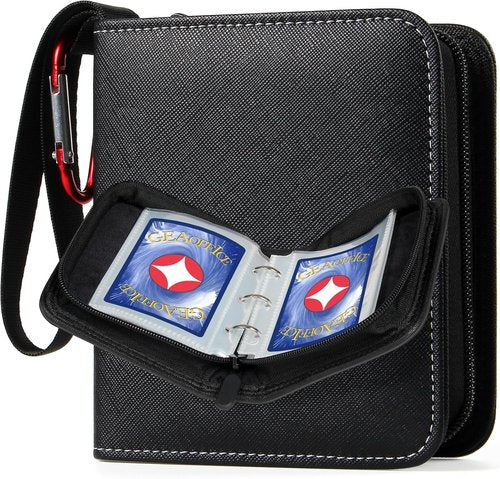 GEAoffice Mini Card Binder - Lightweight 1 Pocket Album for 80 Trading Cards | Black