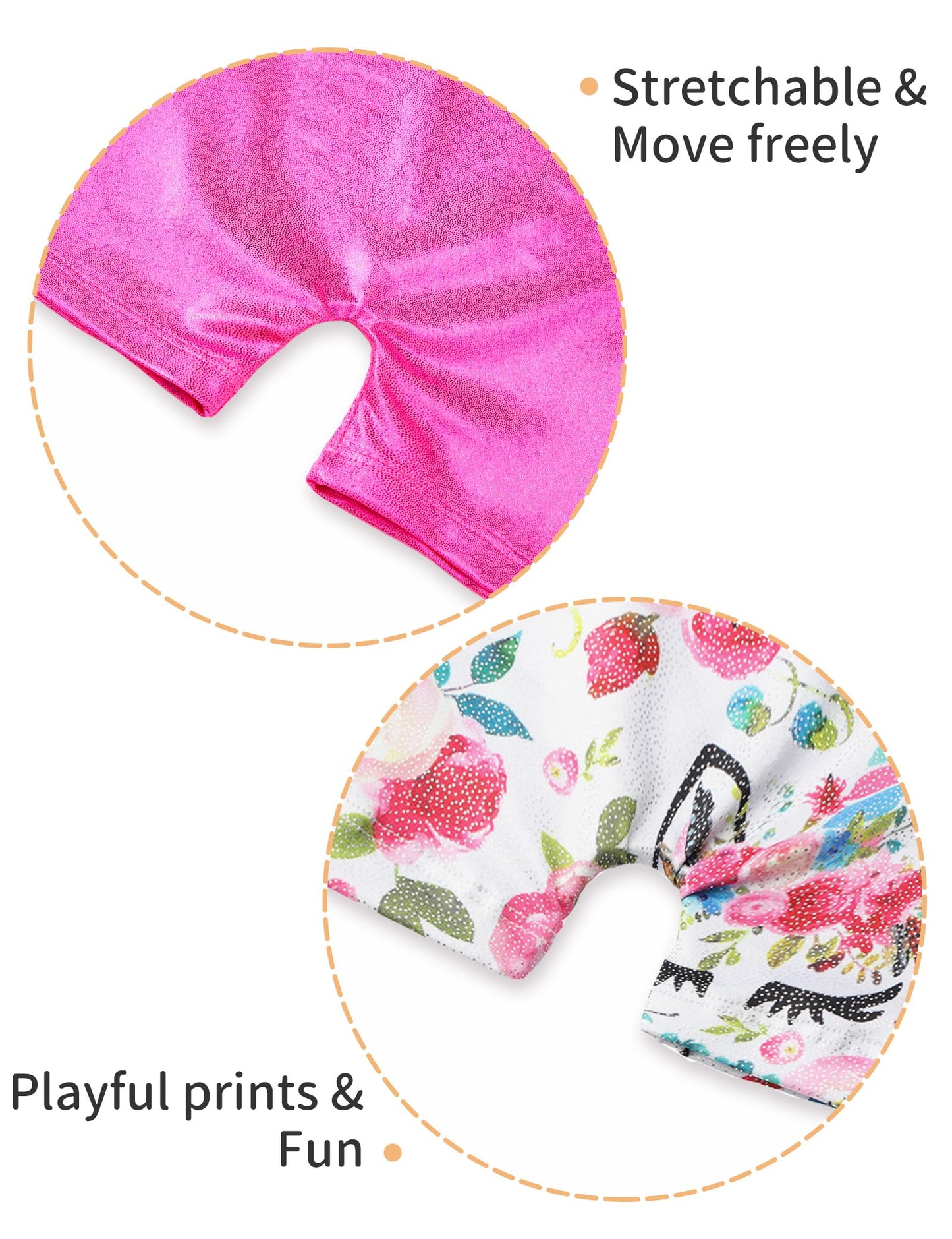 Nokecina Leotard for Girls Gymnastics Size 4t 5t Two Packs White Flower Rose Biketard Workout Unitards