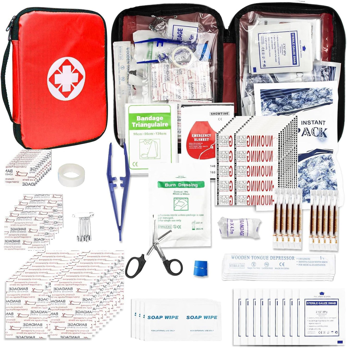 Travel First Aid Kit by [Brand Name] - 300PCS Portable Emergency Gear for Outdoor Adventures | Essential for Home, Car, Hiking, and Camping