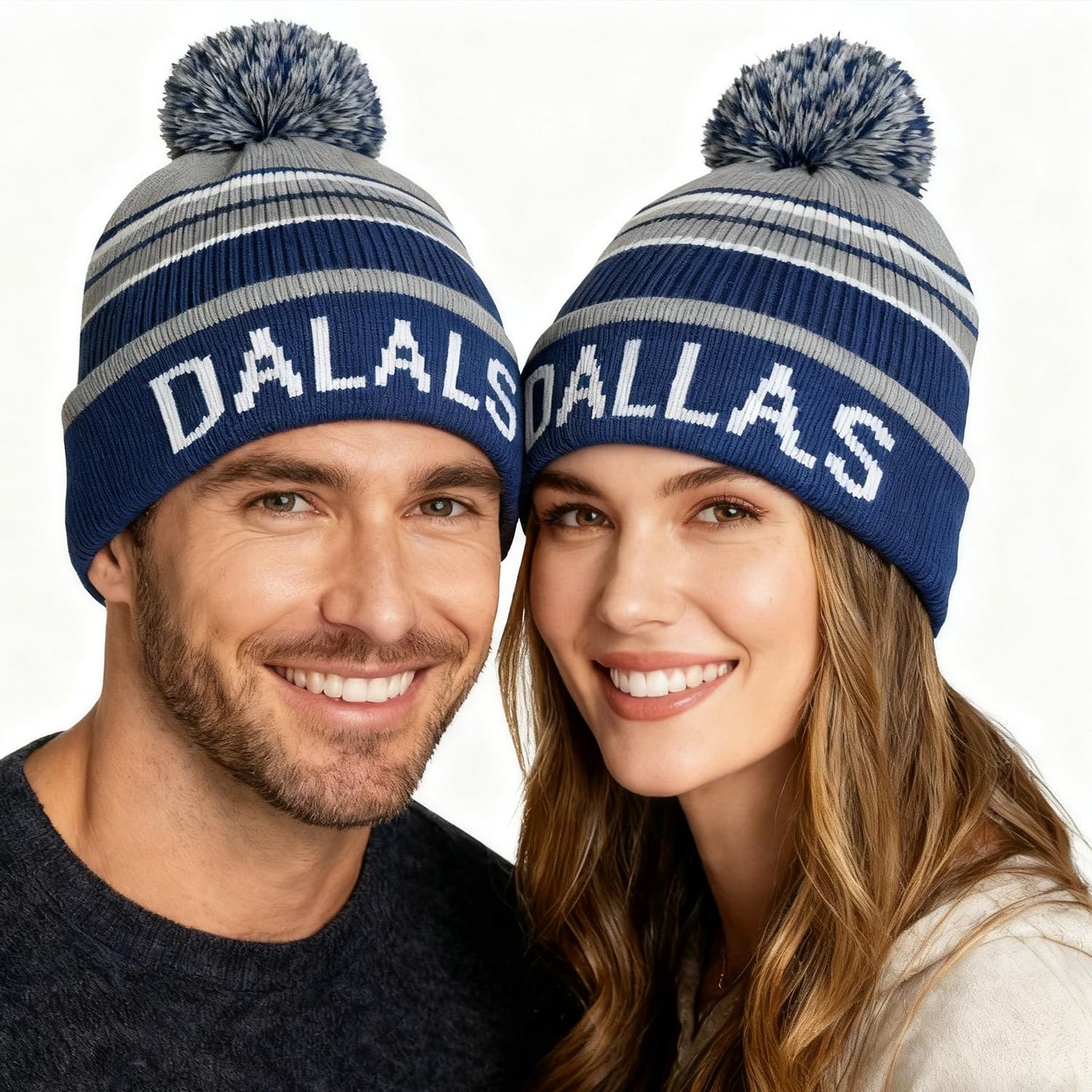 HUIGONGSHOU Vintage Cuffed Knit Beanie with Pom-Pom – Winter Hat Skull Warm Thick Cap for Men, Women & Fans