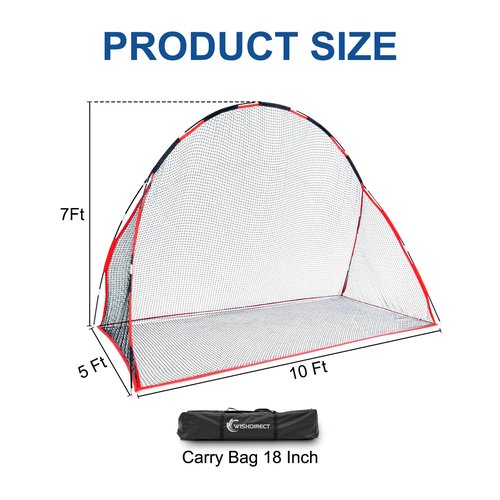 WishDirect Golf Net, 10 X 7 Ft Foldable Golf Practice Net with Side Barrier and Carrying Bag for Home Backyard Garage Practising Training Driving Chipping Swing