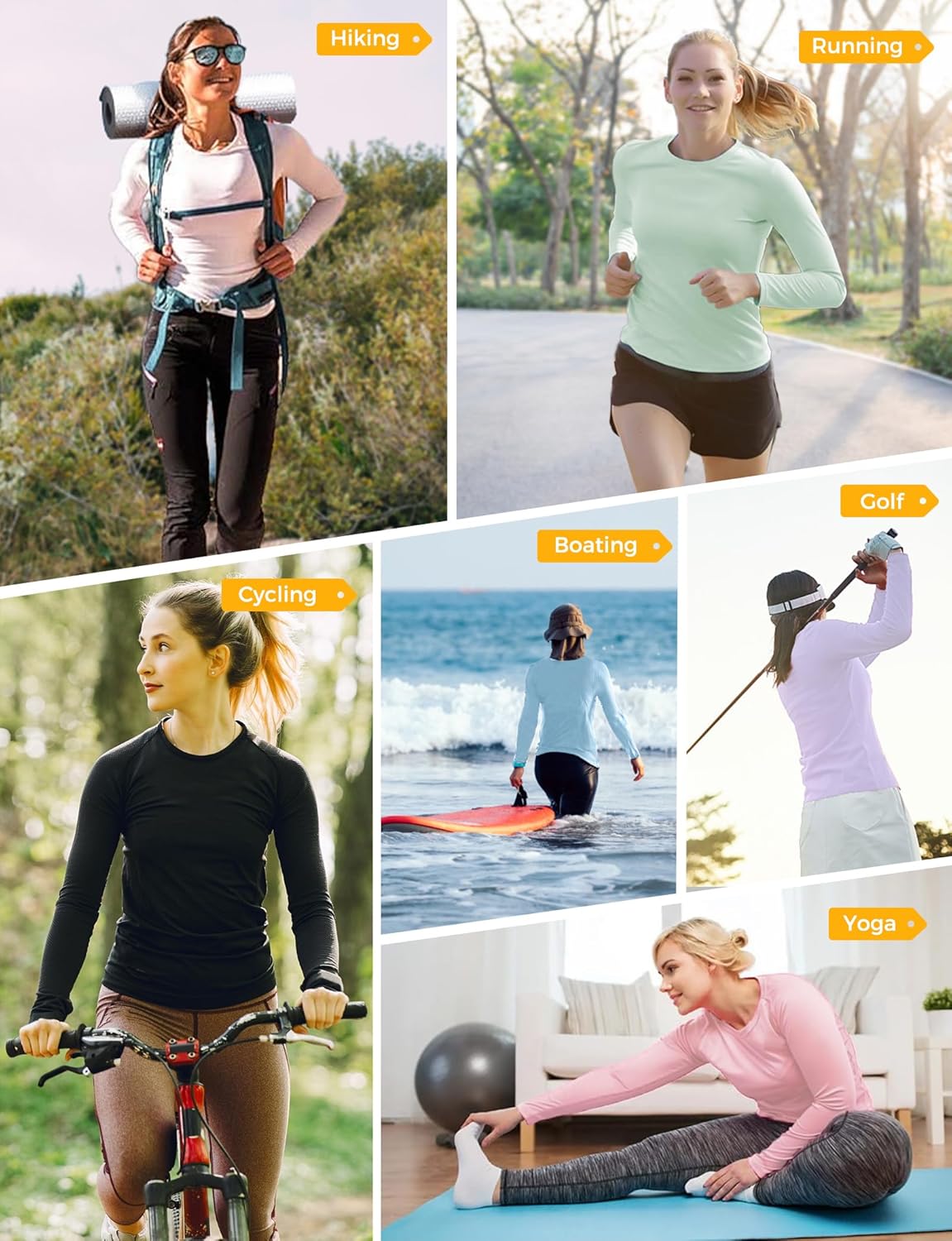 AURUZA UPF50+ Women’s Rash Guard - Quick Dry UV Protection Long Sleeve Swim Top for Active Wear