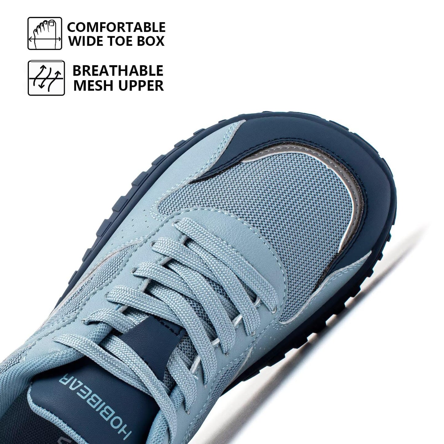 HOBIBEAR Women Barefoot Shoes Wide Toe Box Zero Drop Sole Sneakers Trail Running Minimalist for Outdoor Casual Gym Trekking Travel Training Walking Blue