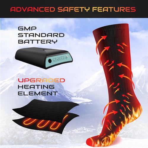 Rechargeable Heated Socks Men Women - Washable Battery Operated Foot Warmer for Ski Hunting - Electric Winter Heating Socks for Work Boot Toe Sleep Bed Indoor Outdoor Sports Walking Research
