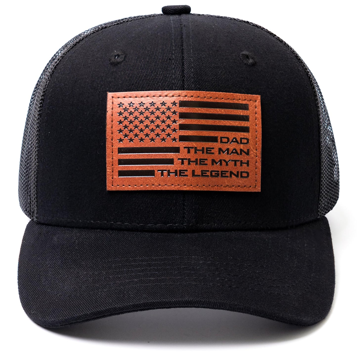 Dad The Man The Myth The Legend Flag Hat, Fathers Day Birthday Gifts for Dad Papa from Daughter Son Black Cap (US, Alpha, One Size, Black)