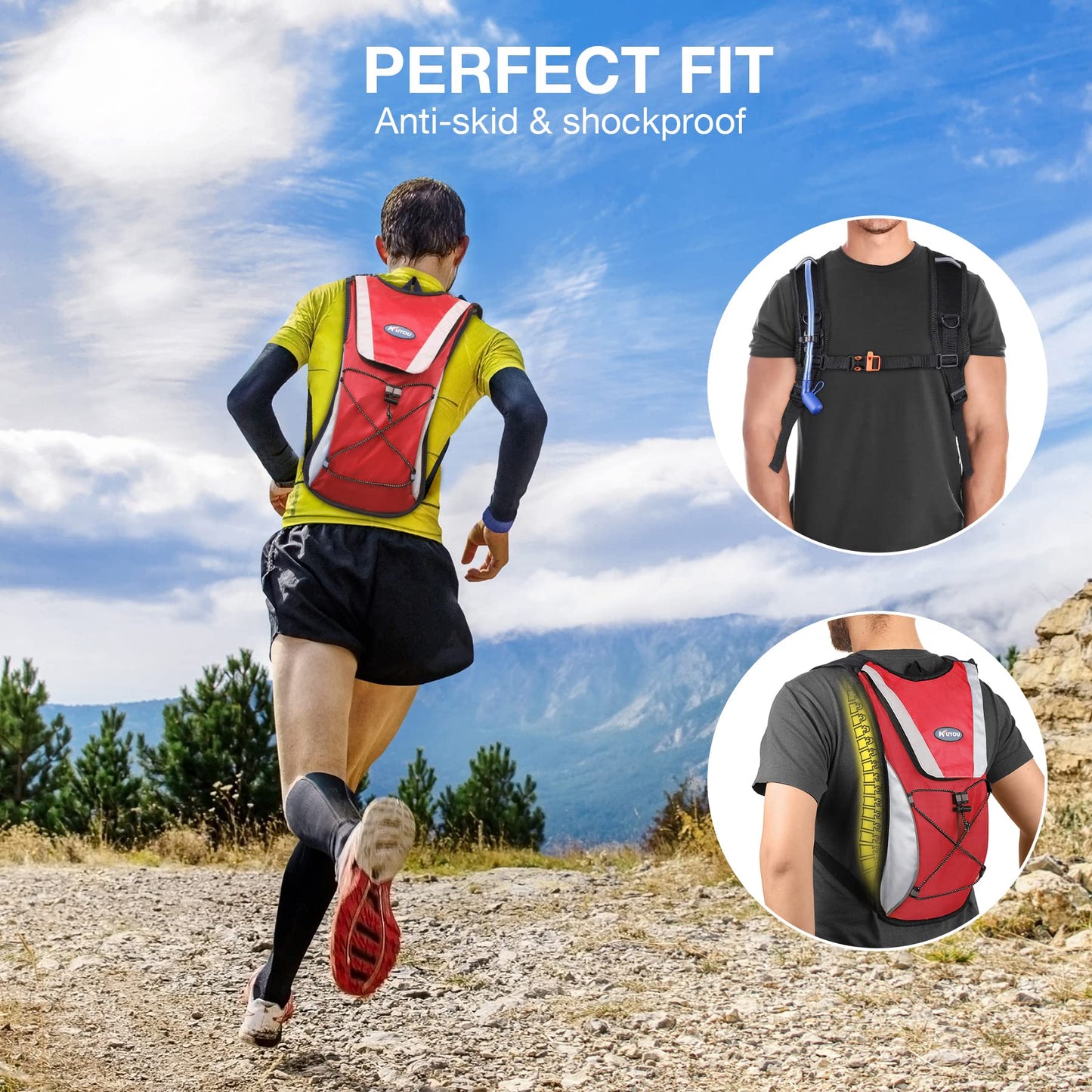 KUYOU Hydration Backpack Hydration Pack with 2L Water Bladder, Lightweight Insulation Water Backpack for Running, Cycling,Hiking,Climbing