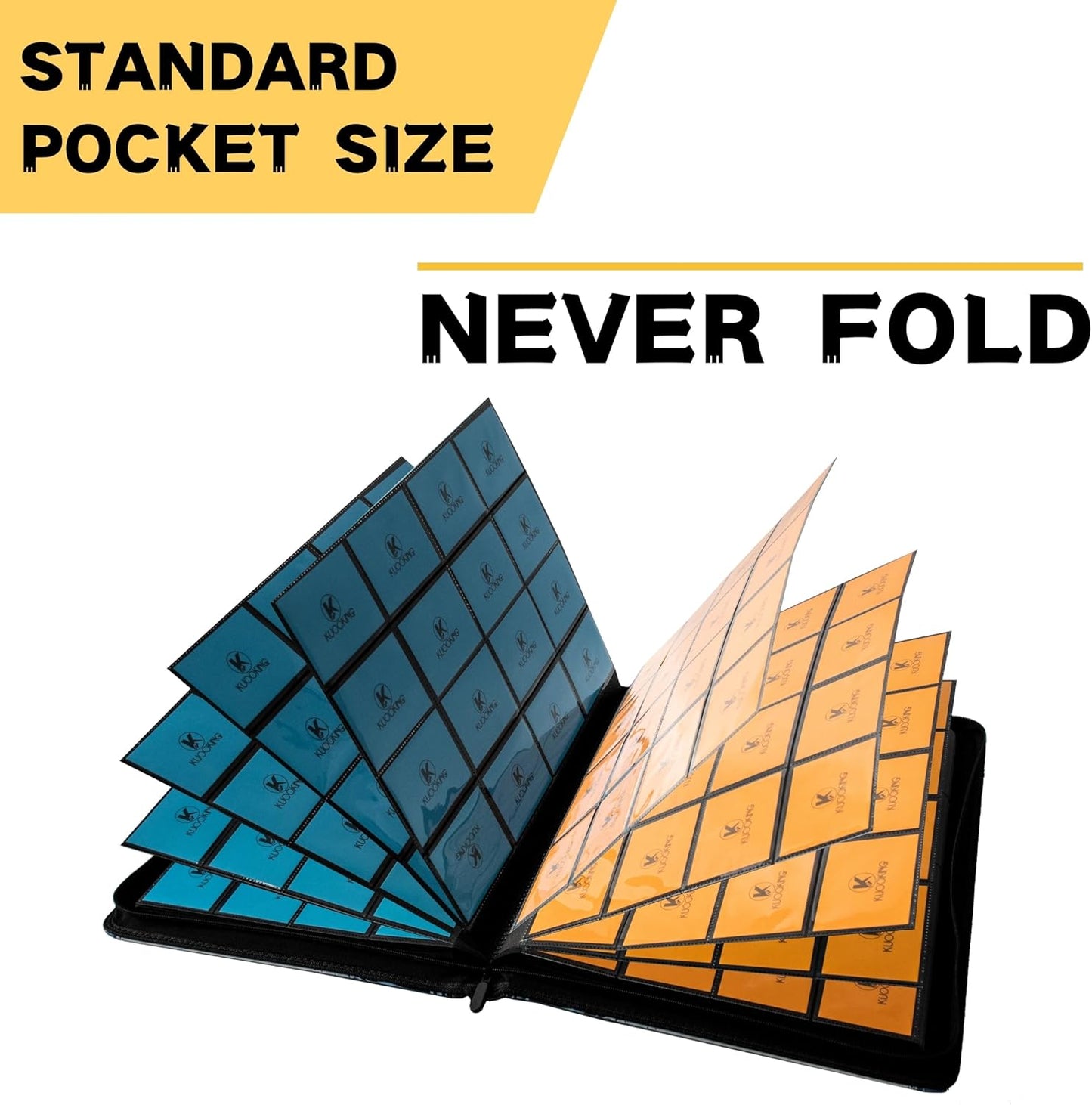 Skiennix 1000+ Pockets Trading Card Binder - 16-Pocket Album for MTG & Sports Cards (Black)