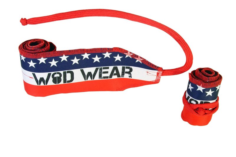 WOD Wear Wrist Wraps for Powerlifting, Strength Training, Bodybuilding, Cross Training, Olympic Weightlifting, Yoga Support - One Size Fits All (USA Flag)