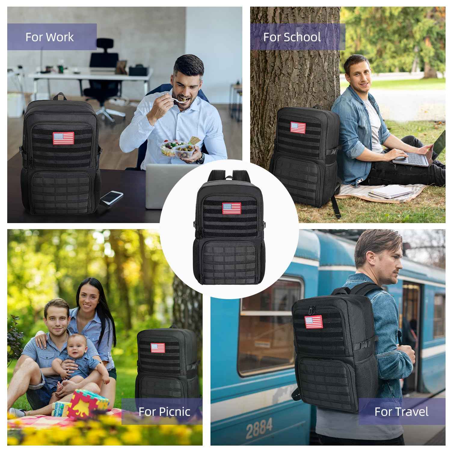 BERTASCHE Lunch Backpack, Work Backpack with Insulated Cooler Lunch Box 17.3 inch Laptop Backpack for Men Women, TSA Large Daypack for Commuter College Travel Picnic