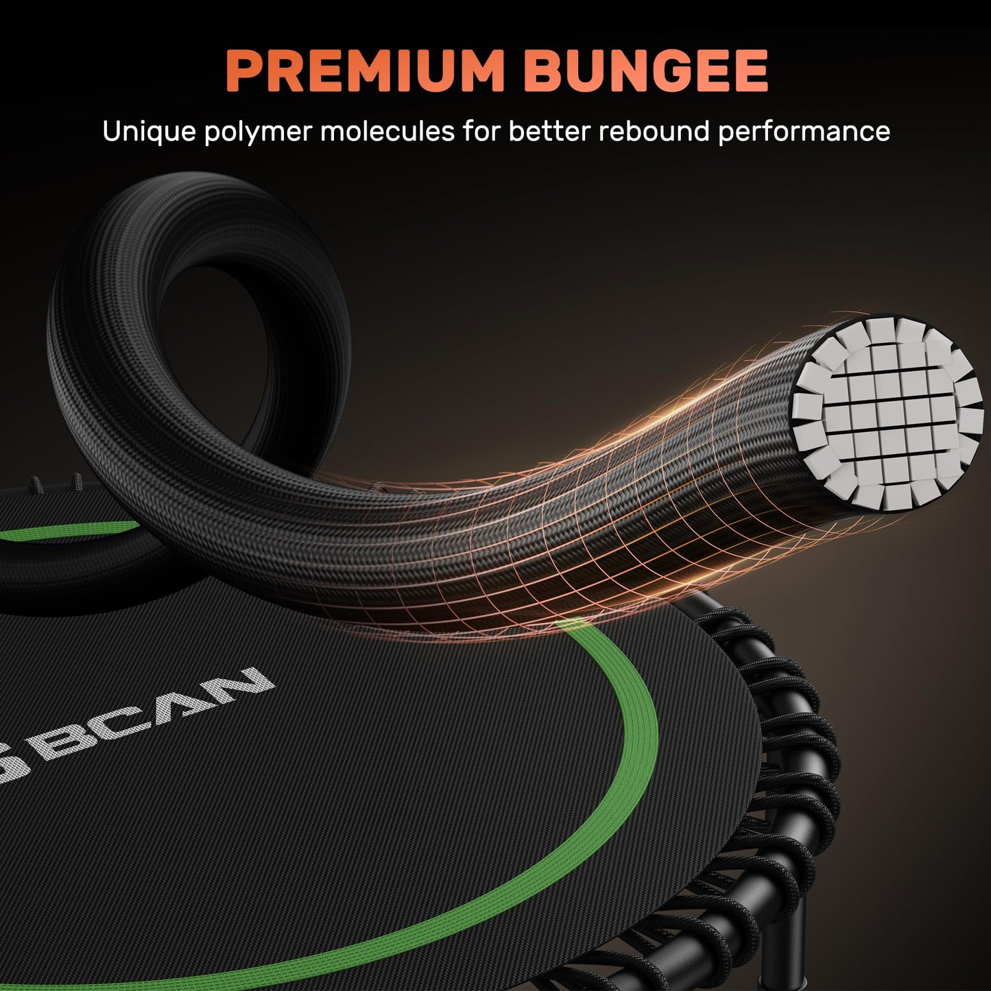 BCAN Special Bungee Rope Accessories for Fitness Trampoline, Only Bungee Ropes, Diameter 25 mm, Length 175 mm, 4 Pcs in A Pack