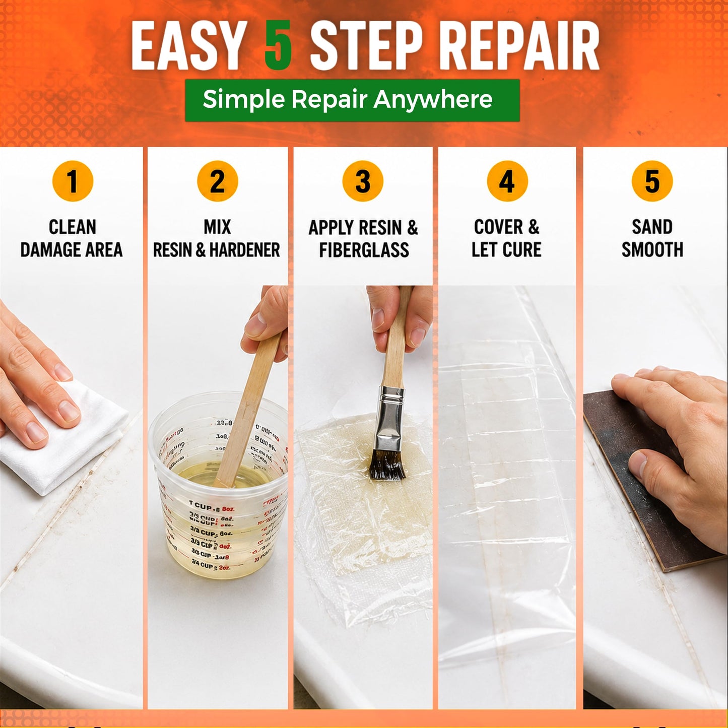 Ding All 3 Oz (84ml) Super Epoxy Repair Kit for Small to Medium Size Epoxy and Polyester Surfboards Repairs