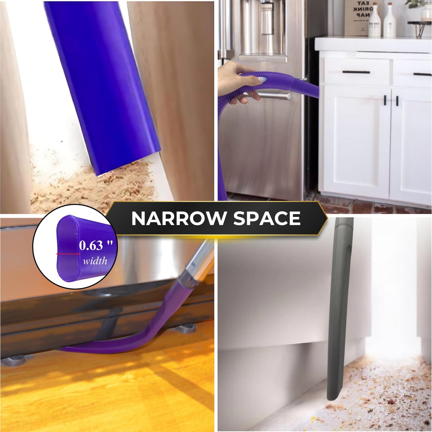 Dryer Vent Cleaner Kit with Extra-Long Flexible Crevice Tool for Shark Navigator NV350 Rocket HV300 HV301 HV322 HV371 HV372 Stratos AZ3002 Rotator NV500 NV501 (Replacement Vacuum Attachments)