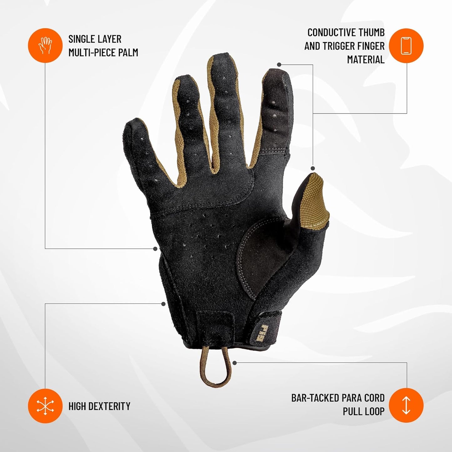 PIG Alpha Tactical Gloves - Full Dexterity, Touchscreen Compatible, Breathable Design | 1 Pair