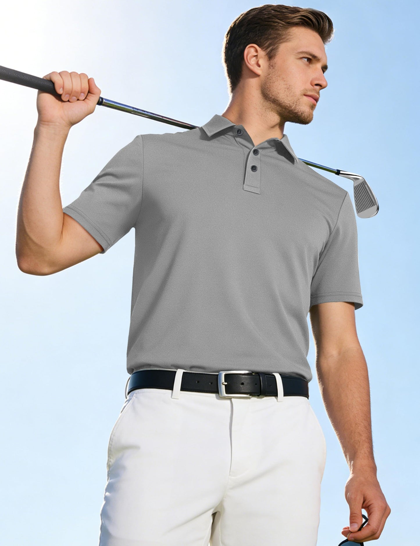 TACVASEN Dry Fit Polo Shirts for Men Short Sleeve Performance Golf Tops