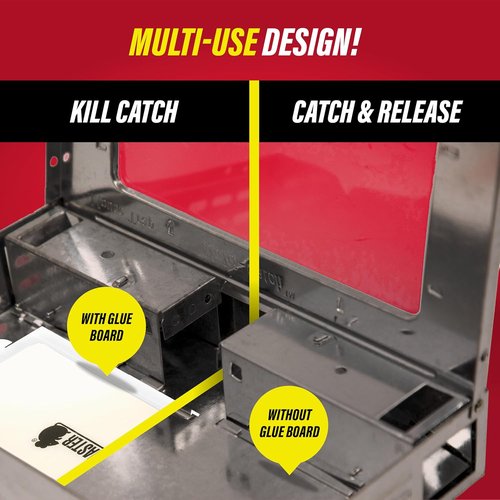 Catchmaster Multi-Catch Mouse Trap - Humane Indoor Pest Control | 3-Pack with Replaceable Glue Boards