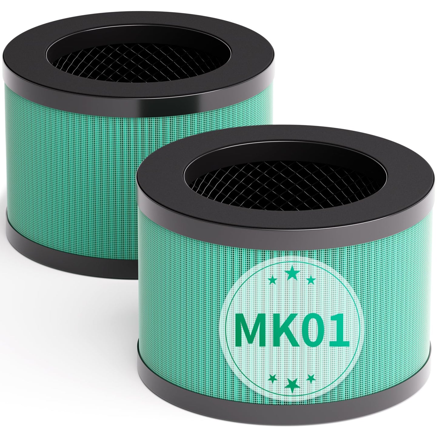 2 Pack MK01 MK06 True HEPA Replacement Filter Compatible with AROEVE MK01 MK06 and Kloudi DH-JH01 Air Purifier, Pet Dander Version