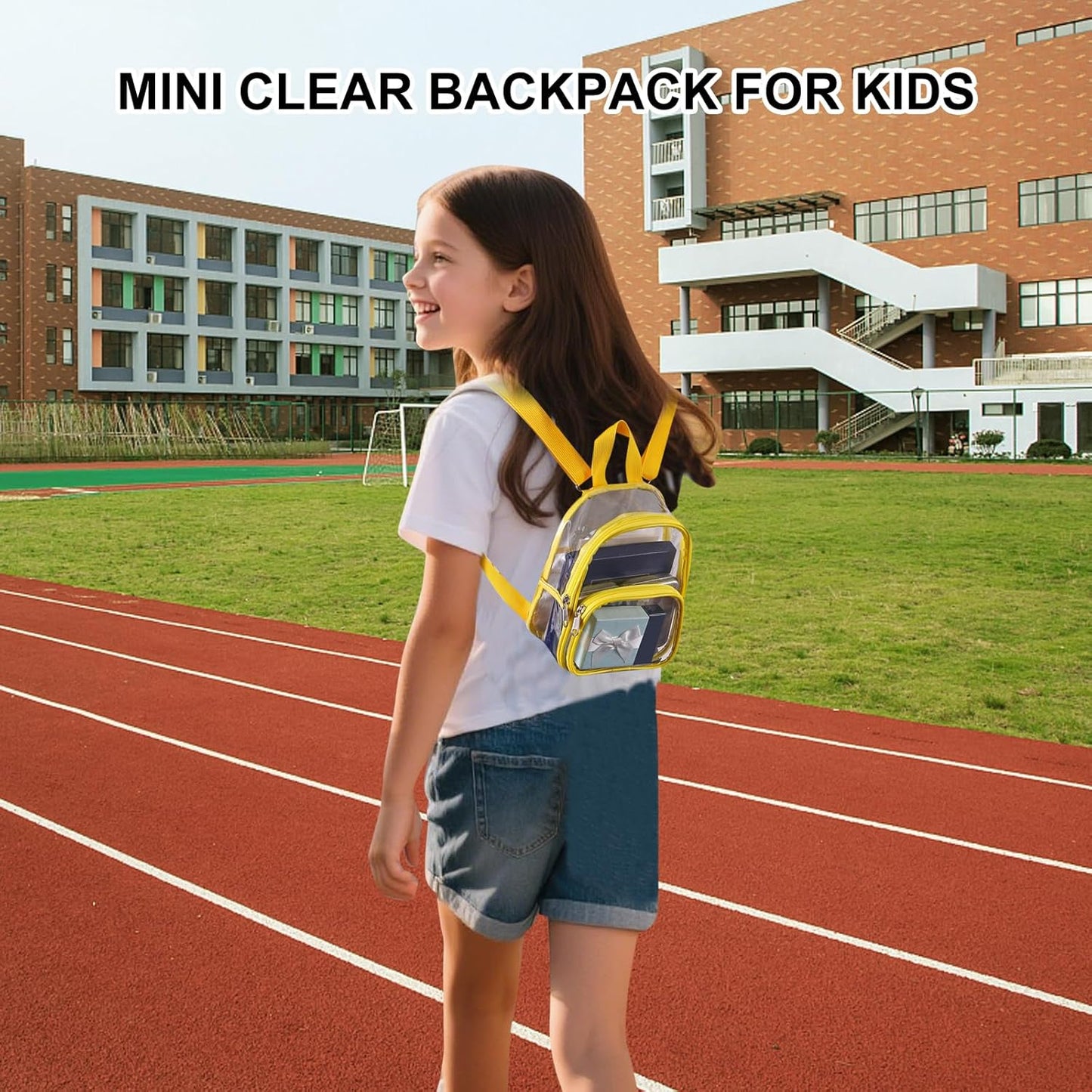 USPECLARE Clear Mini Backpack - Stadium Approved Transparent Bag for Kids | Perfect for Concerts & Festivals
