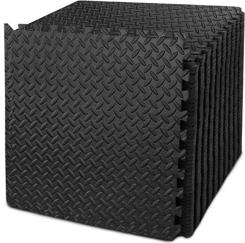 BEAUTYOVO Interlocking Foam Gym Mats - 24'' x 24'' EVA Puzzle Exercise Tiles for Protective Flooring