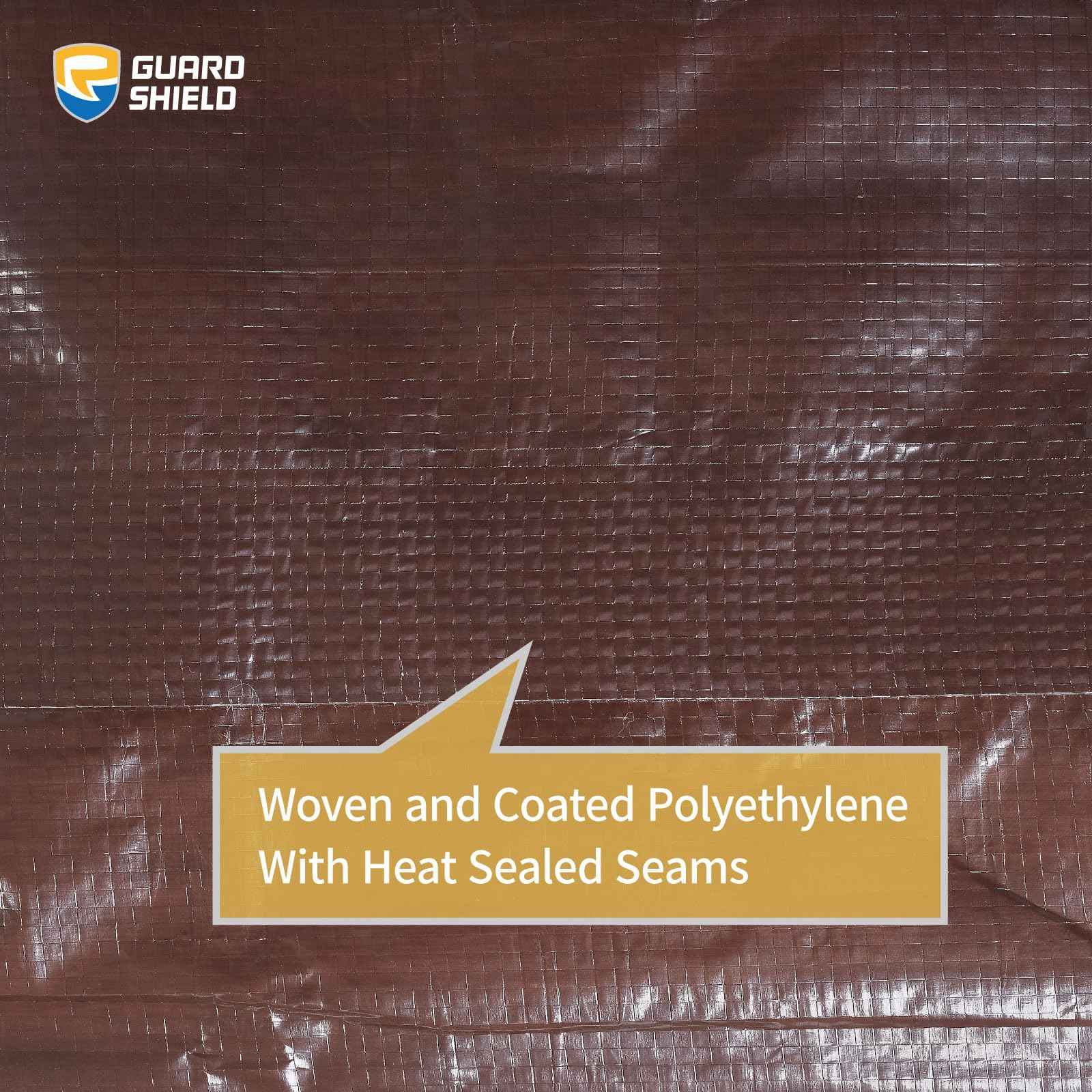 GUARD SHIELD Brown Tarp 10x10 Feet Waterproof Tarps Lightweight Camping Tarp Outdoor Multi Purpose Poly Cover 6mil