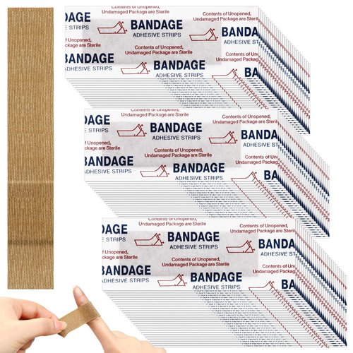 Geiserailie 360 Pcs Extra Long Flexible Fabric Bandages 4.72 x 0.79 Inch Adhesive Strip Bandages Non Latex Finger Bandages for Oversized Hands and Feet Construction Workers Carpenters