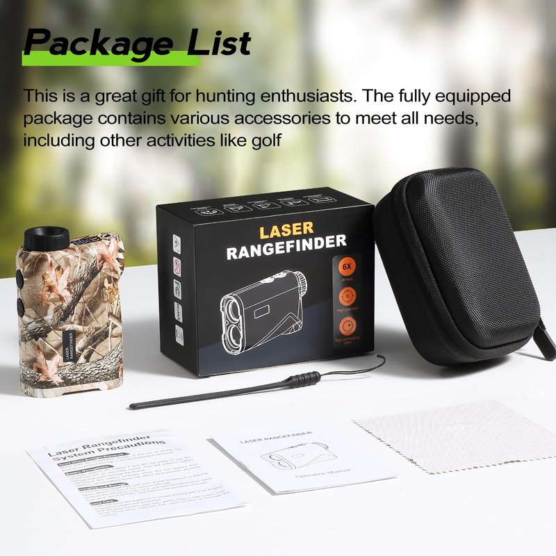 LuyFuitre 1500 Yards Hunting Laser Rangefinder, Rangefinder for Bow Hunting with Angle Compensation, 6X Zoom Golf Range Finder for Shooting, Rangefinder Illuminated for Rifle Hunting, Deer