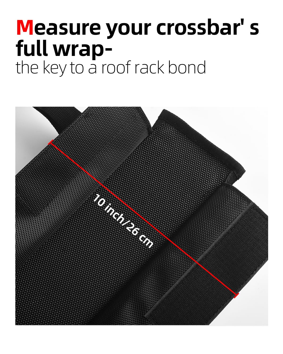 Abahub Soft Roof Rack Pads with 2 Tie Down Straps, 2 Tie Down Ropes, 2 Hood Loops and Storage Bag, for Surfboard, Kayak, Canoe, Heavy Duty Universal Car Roof Racks System Black 30 Inch