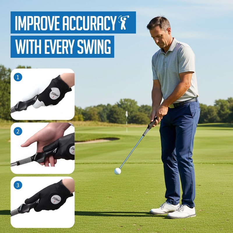 Retractable Golf Swing Training Aid,Rhythm Click Sound Warm Up Golf Swing Trainer,Golf Grip Trainer Attachment -Strength & Tempo Training for Chipping Hitting,Golf Accessories for Men-BONUS Items