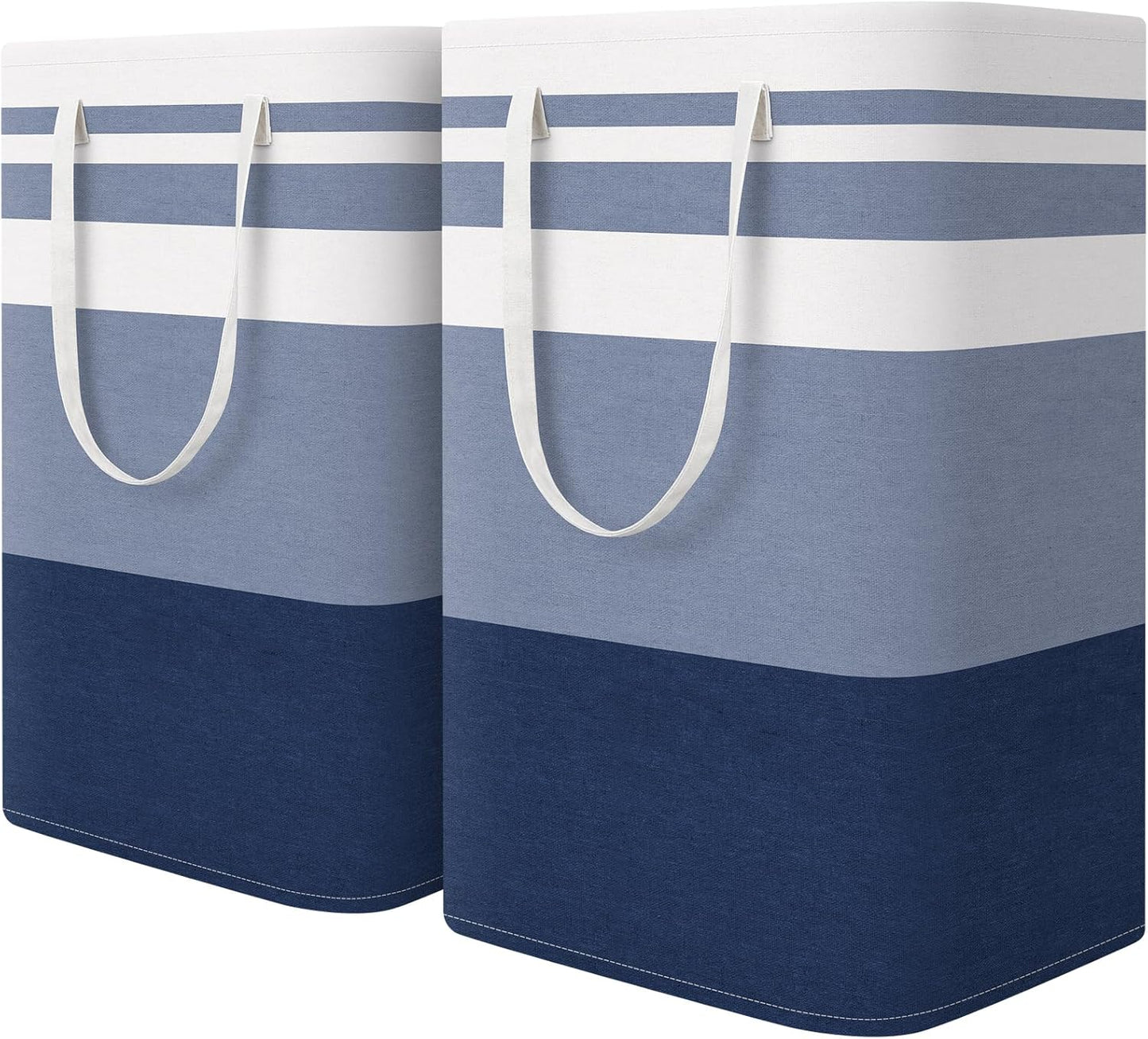 Waterproof 100L Laundry Basket Set - Collapsible Freestanding Hamper with Extended Handles - 2-Pack Gradient Grey for Clothes & Toys