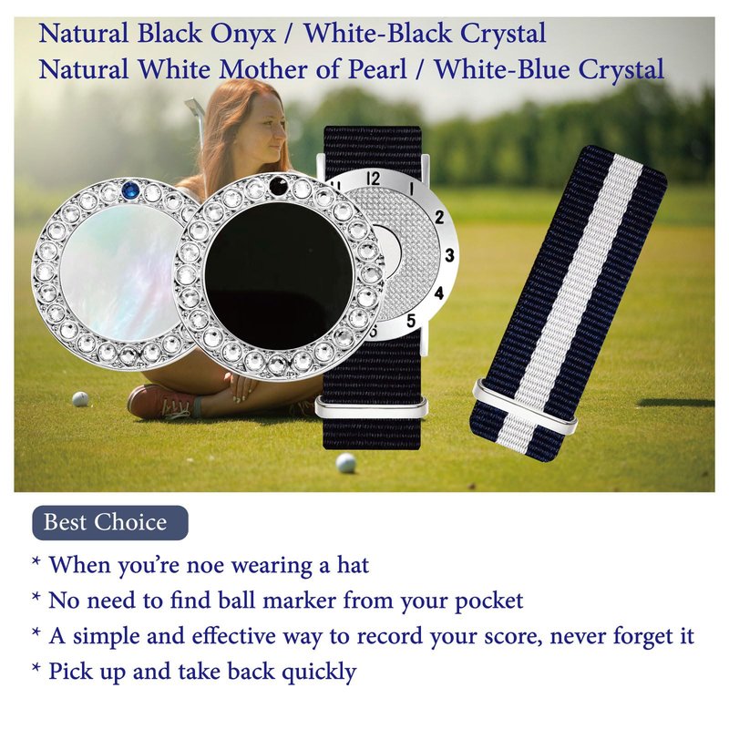 E TRUEE Golf Ball Marker with Golf Stroke Score Counter Bracelet, Golf Accessories Golf Gifts, Golf Counter for Women
