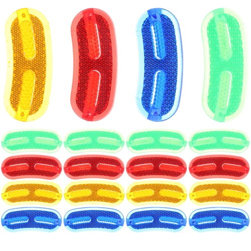 Kisangel 20Pcs Bike Wheel Reflectors for Spokes Compact Replaceable Warning Reflective Signs Lightweight Bicycle Safety Accessories 2.59X1.02X0.19 Inches