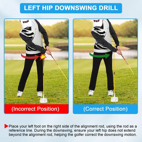 PIRXXIY Golf Alignment Stick Holder Set - Golf Swing Training Aid for Aiming, Putting, Full Swing Trainer, Golf Practice Accessories, Posture Corrector, Golf Swing Plane Trainer