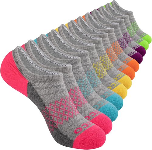 Eallco No Show Socks for Women - Cushioned Low Cut Non-Slip Athletic Ankle Socks | 6 Pairs