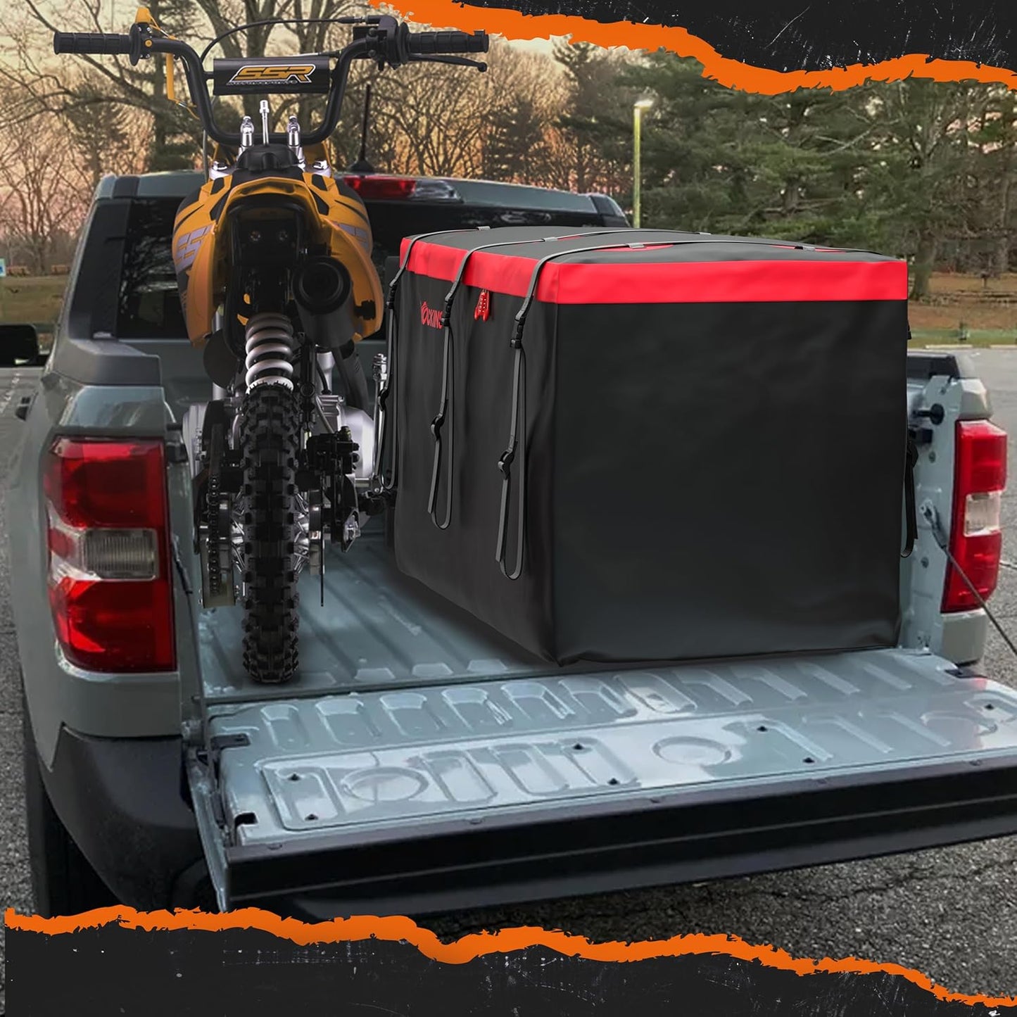Mockins 40 CuFt XXL Trailer Hitch Cargo Carrier Bag - Heavy Duty Waterproof Vinyl | 70"x30"x33" Size