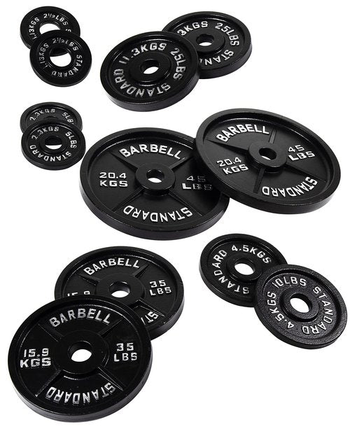 Fitvids Cast Iron Plate Weight Plate for Strength Training and Weightlifting – 2-Inch Center (Olympic) – 2.5LB (Pair) – Olympic (2-Inch Center)